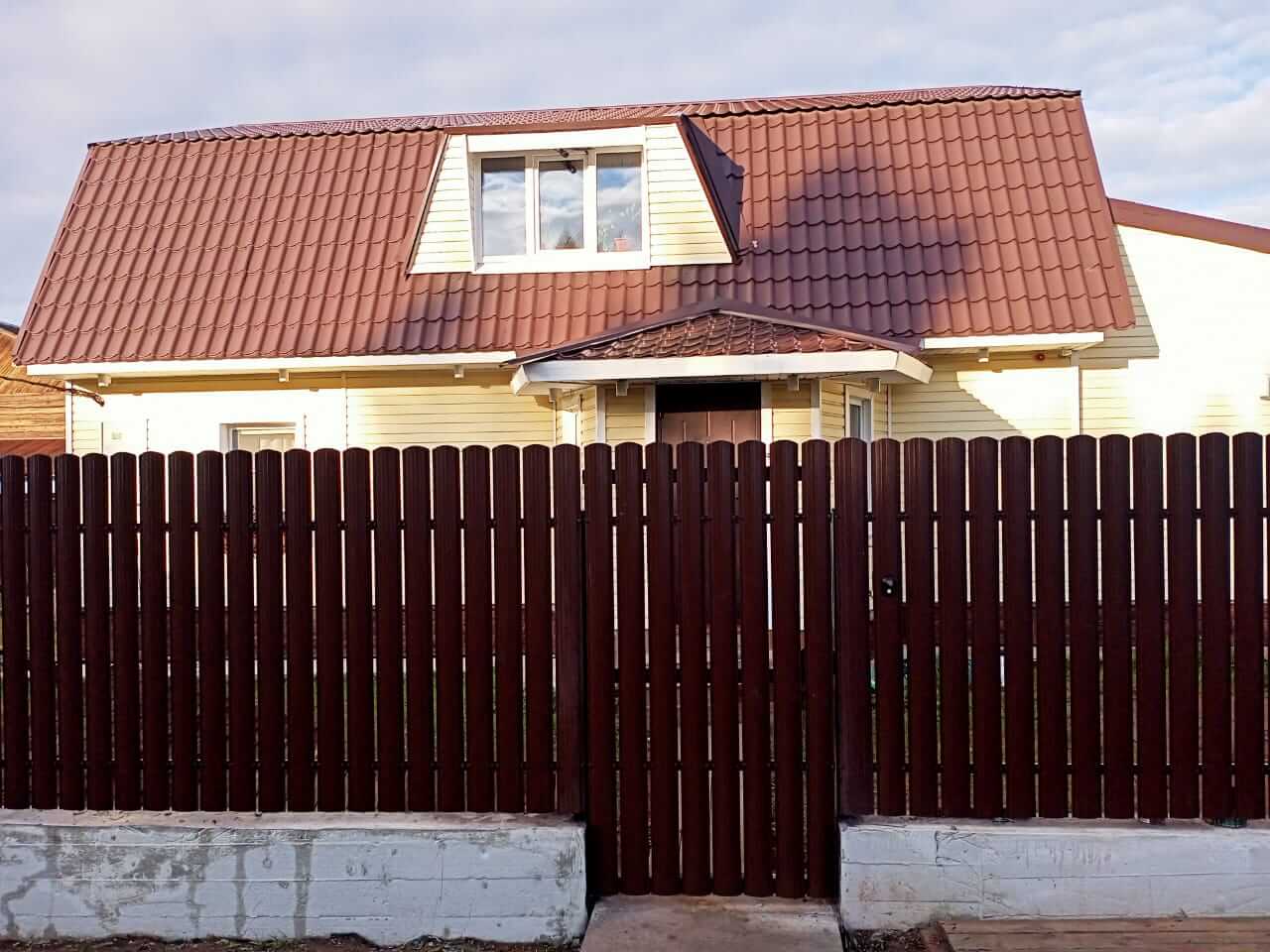 забор из штакетника шоколад фото4 в Сочи