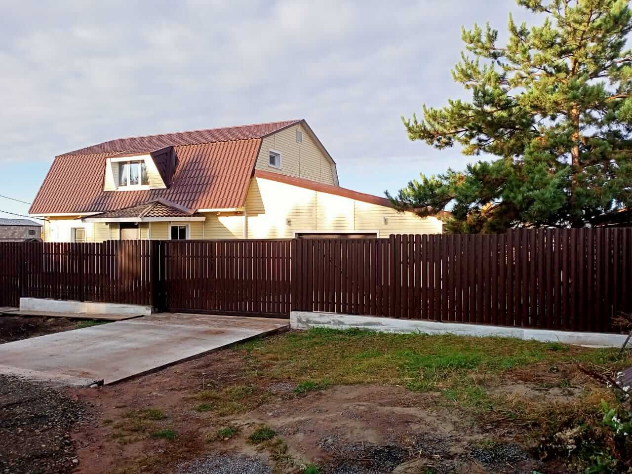 забор из штакетника шоколад фото2 в Сочи