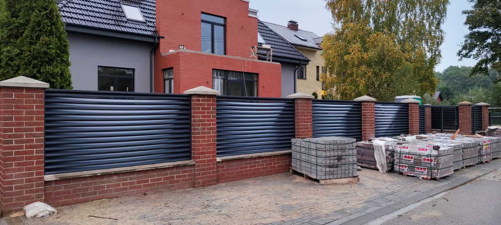 забор-жалюзи с ламелями эко-z ral7024 серый графит фото14 в Сочи