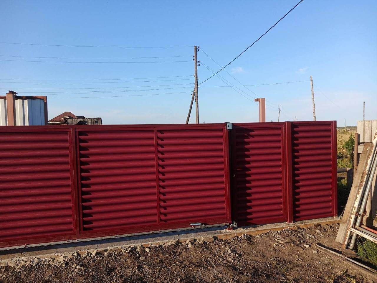 Забор-жалюзи 44м RAL3005/3005 Красное Вино двусторонний фото 2 в Сочи