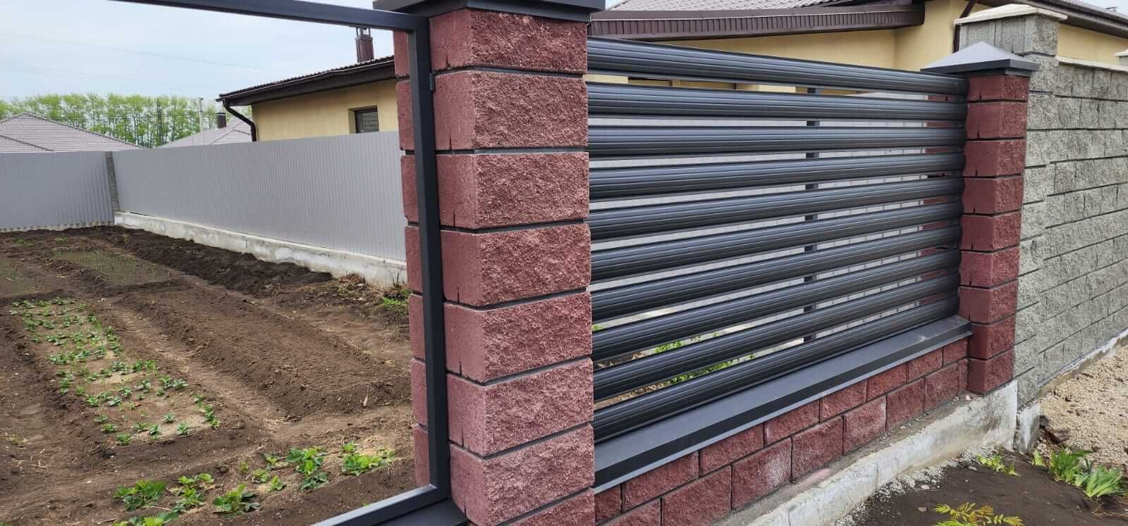 Забор-ранчо из штакетника 21м RAL7024/7024 Серый Графит МАТТЕ фото 7 в Сочи