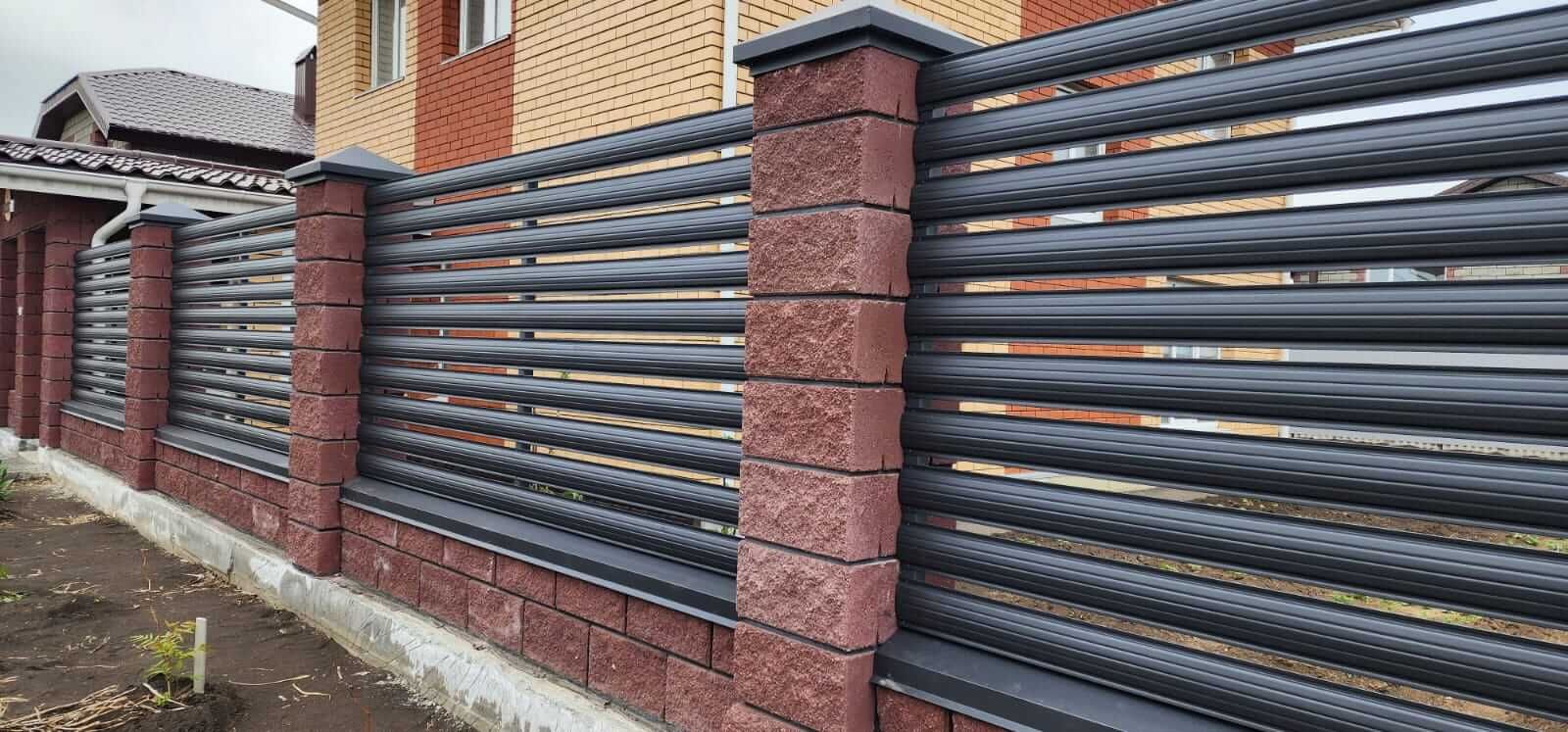 Забор-ранчо из штакетника 21м RAL7024/7024 Серый Графит МАТТЕ двусторонний в Сочи