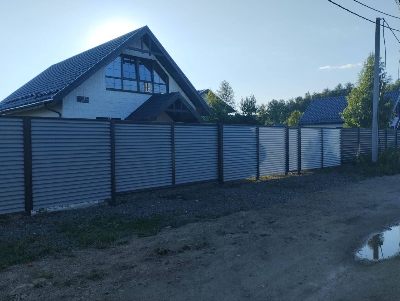 Забор из ламелей еврожалюзи 20м RAL7004 Серый фото 3 в Сочи