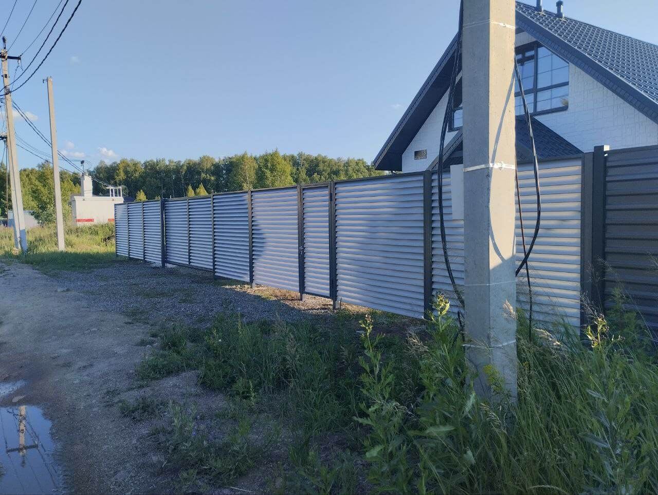 Забор из ламелей еврожалюзи 20м RAL7004 Серый фото 2 в Сочи