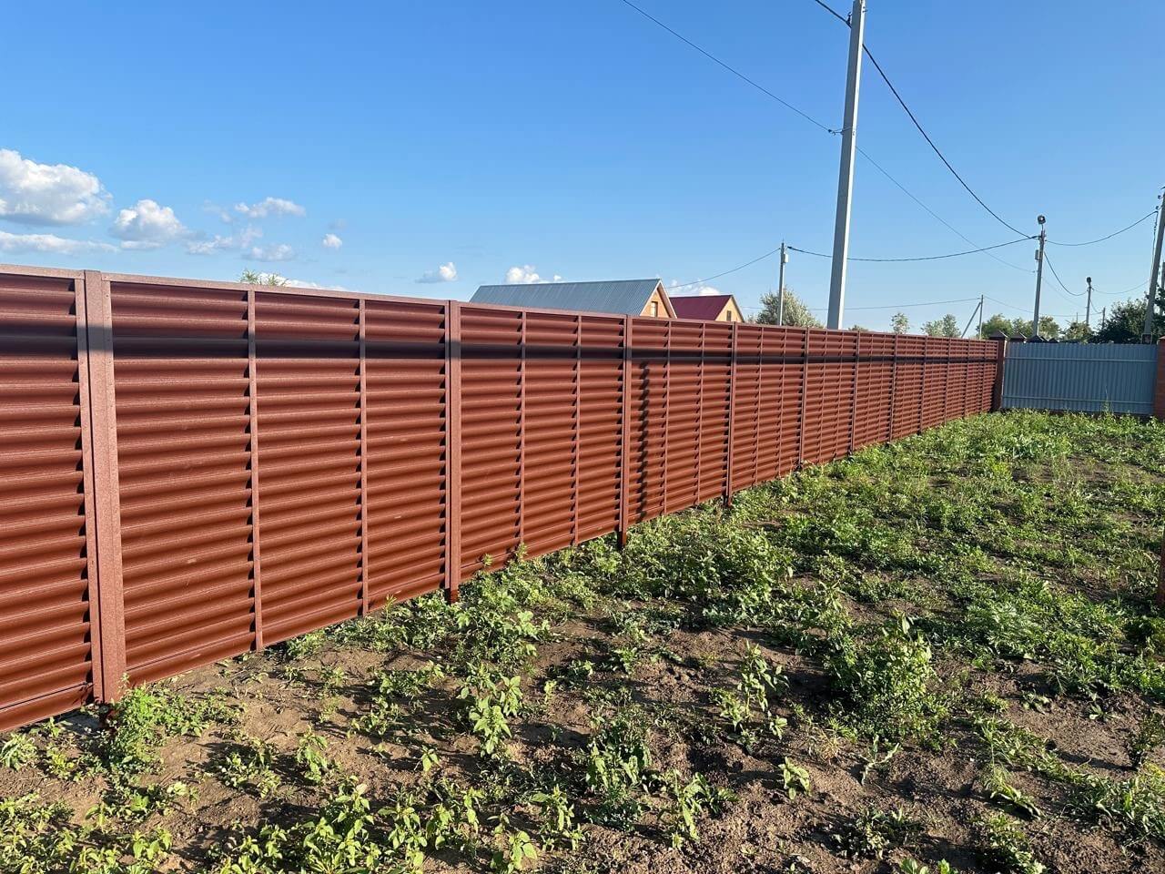 Забор из ламелей Еврожалюзи 53м RAL8017/8017 Шоколад двусторонний МАТТЕ в Сочи