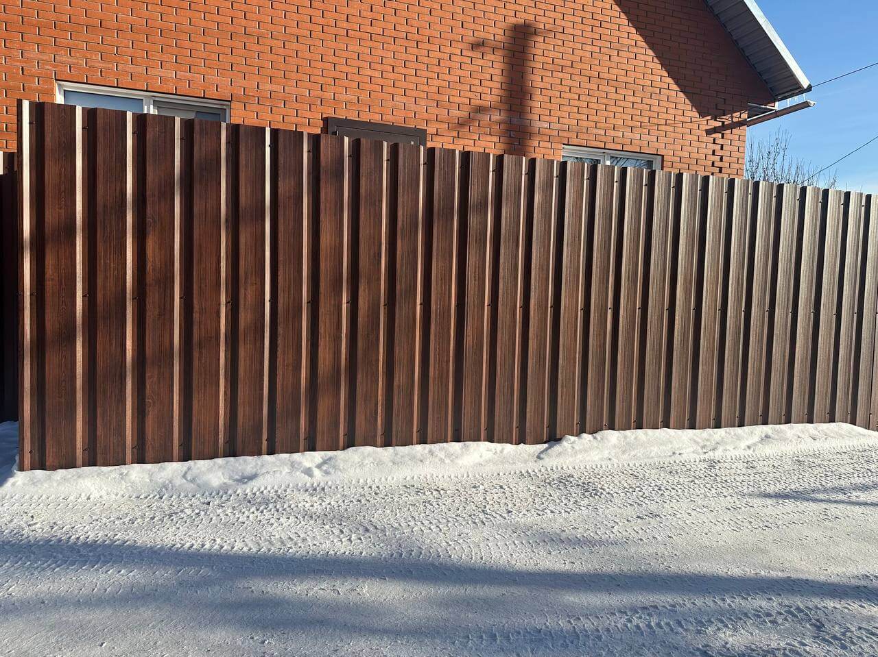 Забор из профнастила НС-21 22м Античное Дерево Принтек фото 4 в Сочи