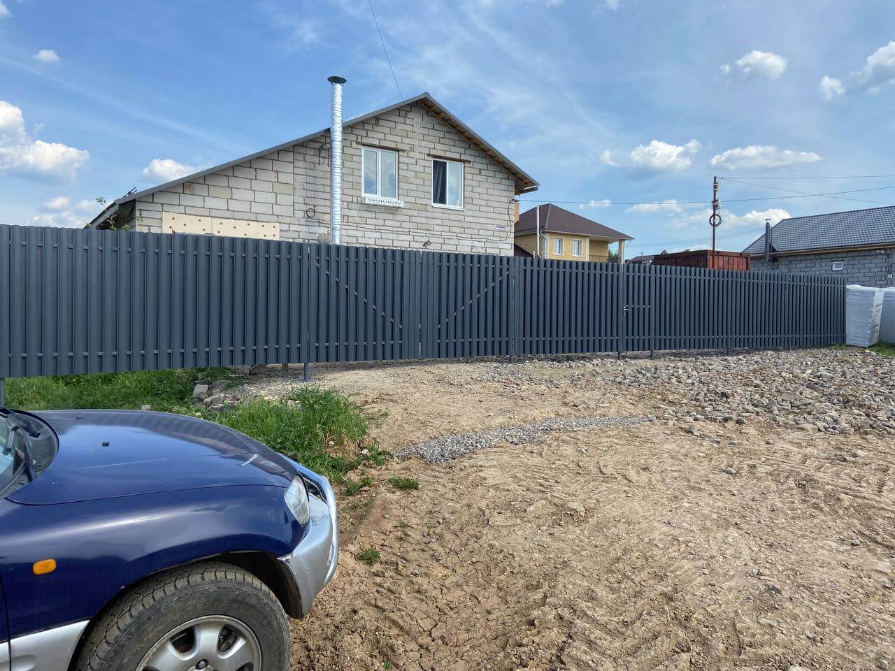 Забор из евроштакетника 16м RAL7024 Серый Графит фото 5 в Сочи